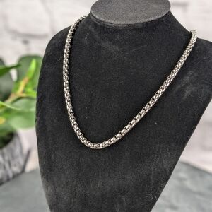 3.5 mm Stainless steel metal rope necklace, 24"